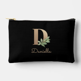 Eleganter Botanischer Monogram Gold Letter D Zubehörtasche