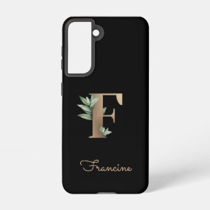 Eleganter Botanischer Monogram Gold Letter F Samsung Galaxy Hülle