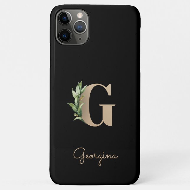 Eleganter Botanischer Monogram Gold Letter G Case-Mate iPhone Hülle (Rückseite)