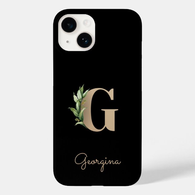 Eleganter Botanischer Monogram Gold Letter G Case-Mate iPhone Hülle (Rückseite)