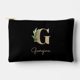 Eleganter Botanischer Monogram Gold Letter G Zubehörtasche