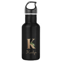 Eleganter Botanischer Monogram Gold Letter K