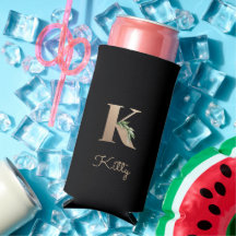 Eleganter Botanischer Monogram Gold Letter K