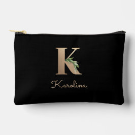 Eleganter Botanischer Monogram Gold Letter K Zubehörtasche