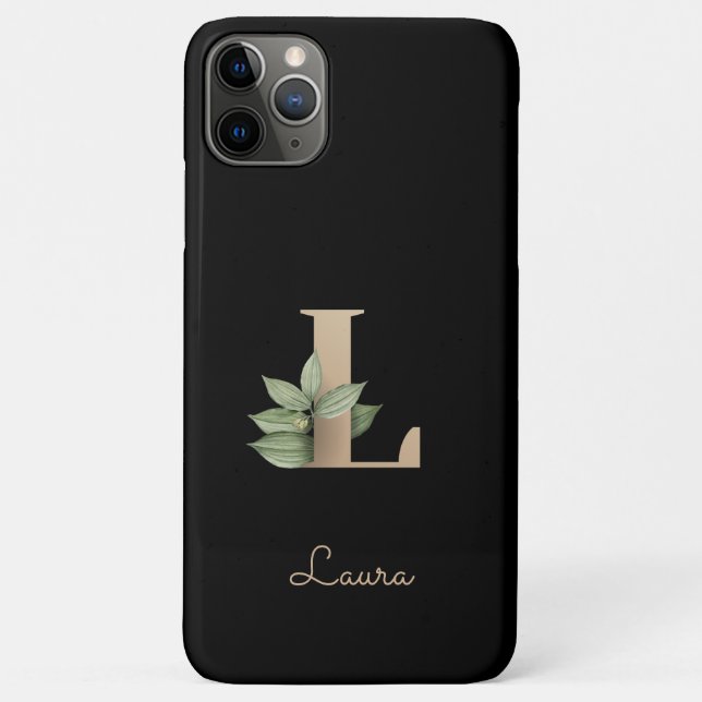 Eleganter Botanischer Monogram Gold Letter L Case-Mate iPhone Hülle (Rückseite)