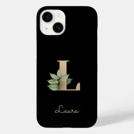 Eleganter Botanischer Monogram Gold Letter L Case-Mate iPhone 14 Hülle