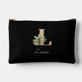 Eleganter Botanischer Monogram Gold Letter L Zubehörtasche