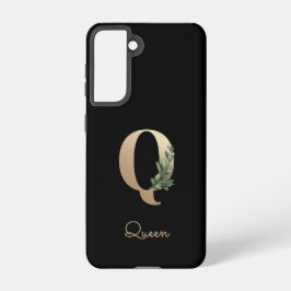 Eleganter Botanischer Monogram Gold Letter Q Samsung Galaxy Hülle