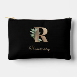 Eleganter Botanischer Monogram Gold Letter R Zubehörtasche