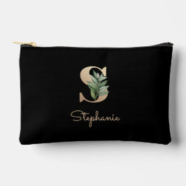 Eleganter Botanischer Monogram Gold Letter S Zubehörtasche
