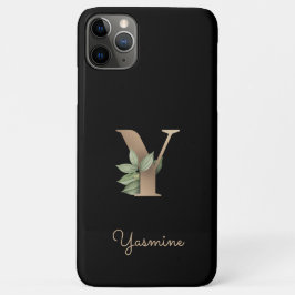 Eleganter Botanischer Monogram Gold Letter Y Case-Mate iPhone Hülle