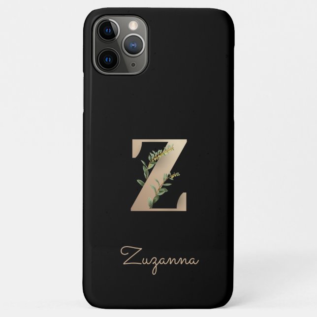 Eleganter Botanischer Monogram Gold Letter Z Case-Mate iPhone Hülle (Rückseite)