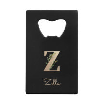Eleganter Botanischer Monogram Gold Letter Z