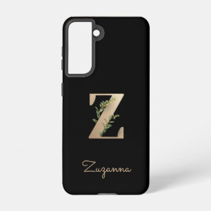 Eleganter Botanischer Monogram Gold Letter Z Samsung Galaxy Hülle