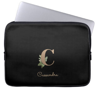 Eleganter Botanischer Monogram Letter C - Laptop-S Laptopschutzhülle
