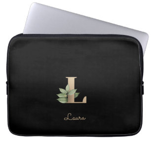 Eleganter Botanischer Monogram Letter L Laptop Sle Laptopschutzhülle