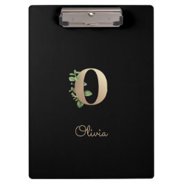 Eleganter Botanischer Monogram Letter O Klemmbrett