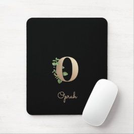 Eleganter Botanischer Monogram Letter O Mousepad