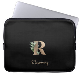 Eleganter Botanischer Monogram Letter R Laptop Sle Laptopschutzhülle