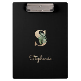 Eleganter Botanischer Monogram Letter S Klemmbrett