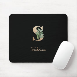 Eleganter Botanischer Monogram Letter S Mousepad