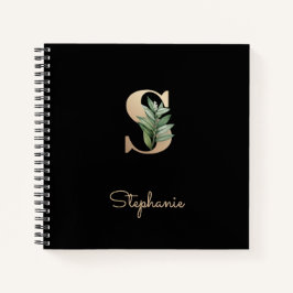 Eleganter Botanischer Monogram Letter S Notizbuch