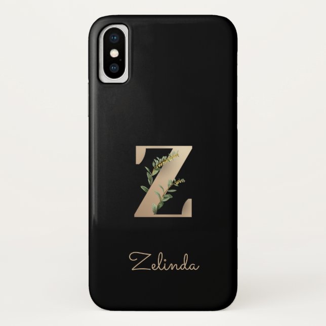 Eleganter Botanischer Monogram Letter Z Case-Mate iPhone Hülle (Rückseite)