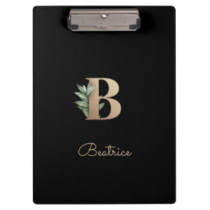 Eleganter Botanischer Monogramm-Brief B Klemmbrett