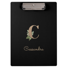 Eleganter Botanischer Monogramm-Brief C Klemmbrett