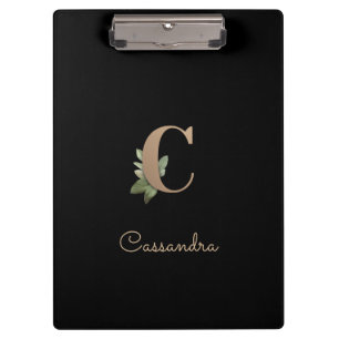 Eleganter Botanischer Monogramm-Brief C Klemmbrett