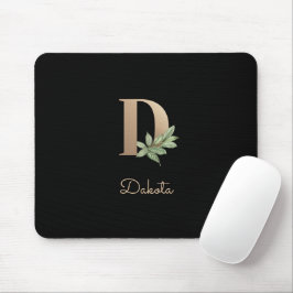 Eleganter Botanischer Monogramm-Brief D Mousepad