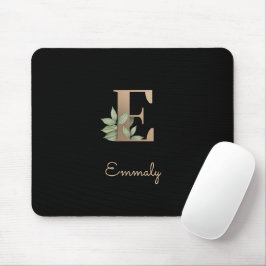 Eleganter Botanischer Monogramm-Brief E Mousepad