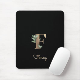 Eleganter Botanischer Monogramm-Brief F Mousepad