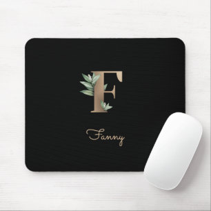 Eleganter Botanischer Monogramm-Brief F Mousepad