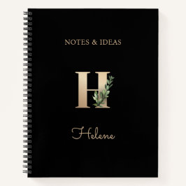 Eleganter Botanischer Monogramm-Brief H Notizbuch