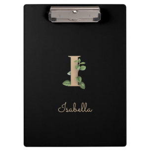 Eleganter Botanischer Monogramm-Brief I Klemmbrett