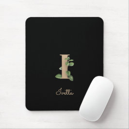 Eleganter Botanischer Monogramm-Brief I Mousepad