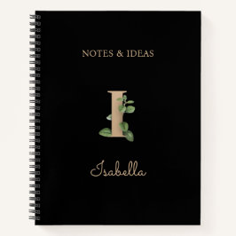 Eleganter Botanischer Monogramm-Brief I Notizbuch