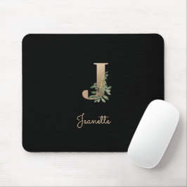 Eleganter Botanischer Monogramm-Brief J Mousepad