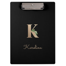 Eleganter Botanischer Monogramm-Brief K Klemmbrett