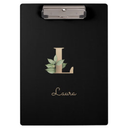 Eleganter Botanischer Monogramm-Brief L Klemmbrett