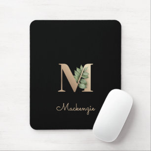 Eleganter Botanischer Monogramm-Brief M Mousepad