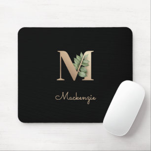 Eleganter Botanischer Monogramm-Brief M Mousepad