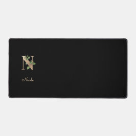 Eleganter Botanischer Monogramm-Brief N Schreibtischunterlage