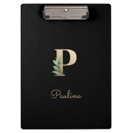 Eleganter Botanischer Monogramm-Brief P Klemmbrett
