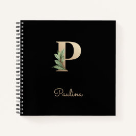 Eleganter Botanischer Monogramm-Brief P Notizbuch