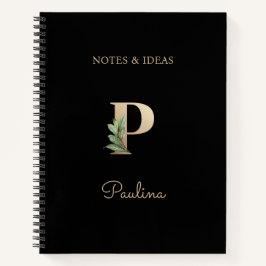 Eleganter Botanischer Monogramm-Brief P Notizbuch