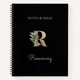 Eleganter Botanischer Monogramm-Brief R Notizbuch
