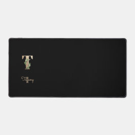 Eleganter Botanischer Monogramm-Brief T Schreibtischunterlage