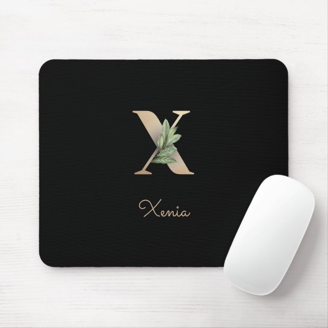 Eleganter Botanischer Monogramm-Brief X Mousepad (Mit Mouse)